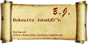 Bukovits Jonatán névjegykártya